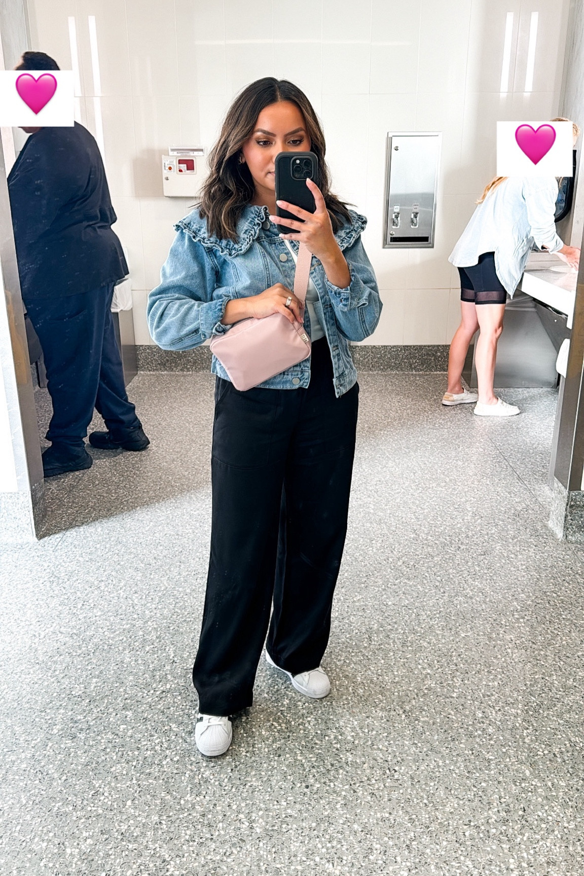 Peter Pan Denim Collar Jacket size xxs regular - cuffed the sleeves for a shorter length, comes in petite online 
White tank size xxs regular - TTS 
Black  pants size 2 Petite - I can wear with flats  
Black and white sneakers size 5 1/2 - run big so I sized down a size! Usually a 6 1/2 in sneakers 

NORDSTROM SALE 
NSALE 
Travel outfit 
Travel style 
Luggage 
Suitcase 
Resort wear 
Vacation outfit 
Airport outfit 

Honey Sweet Petite 
Honeysweetpetite

Follow my shop @honeysweetpetite on the @shop.LTK app to shop this post and get my exclusive app-only content!

#liketkit 
@shop.ltk
https://liketk.it/4L8gt      

Follow my shop @honeysweetpetite on the @shop.LTK app to shop this post and get my exclusive app-only content!

#liketkit   
@shop.ltk
https://liketk.it/4LdNS

#LTKSaleAlert #LTKTravel #LTKxNSale #LTKStyleTip