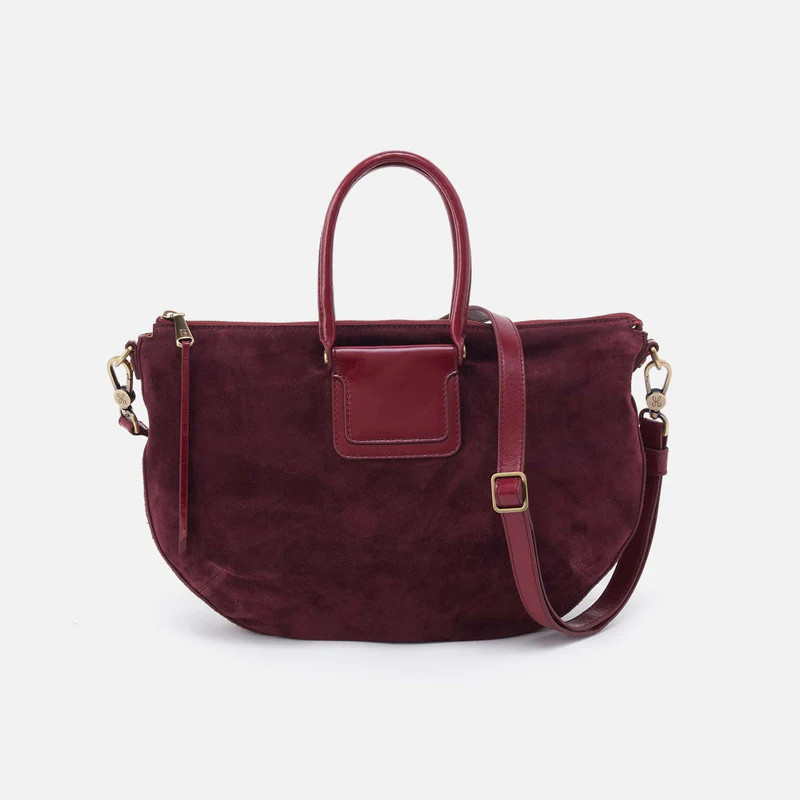 Sheila Large Crossbody in Suede Leather - Prairie Garnet | HOBO Bags
