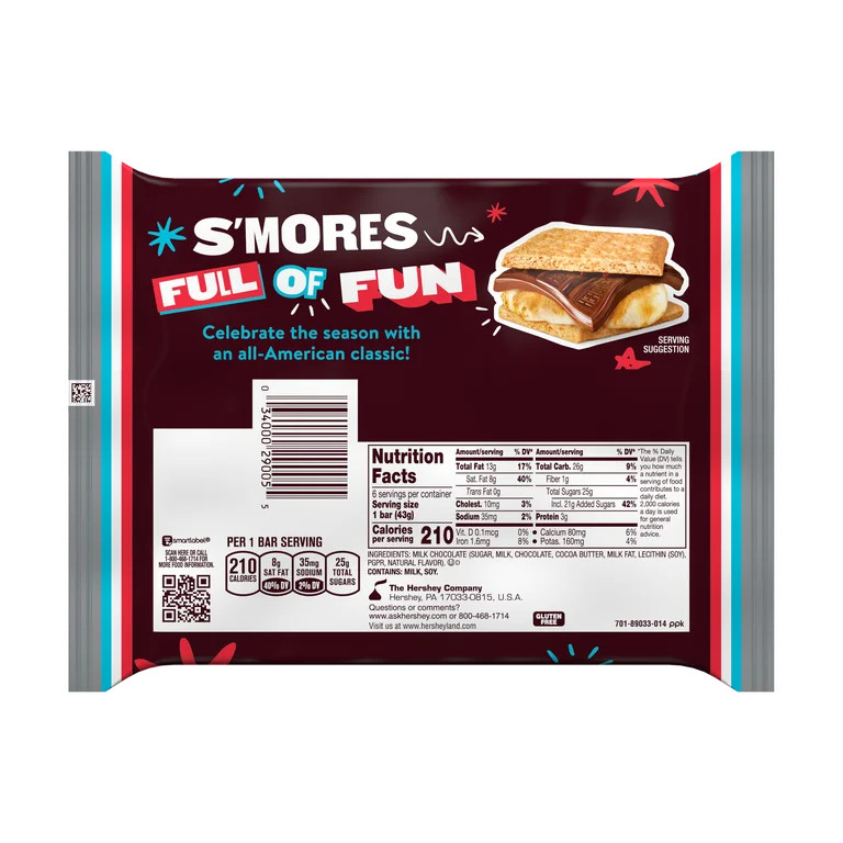 Hershey's Milk Chocolate Candy Bars, 1.55 oz (6 Count) | Walmart (US)