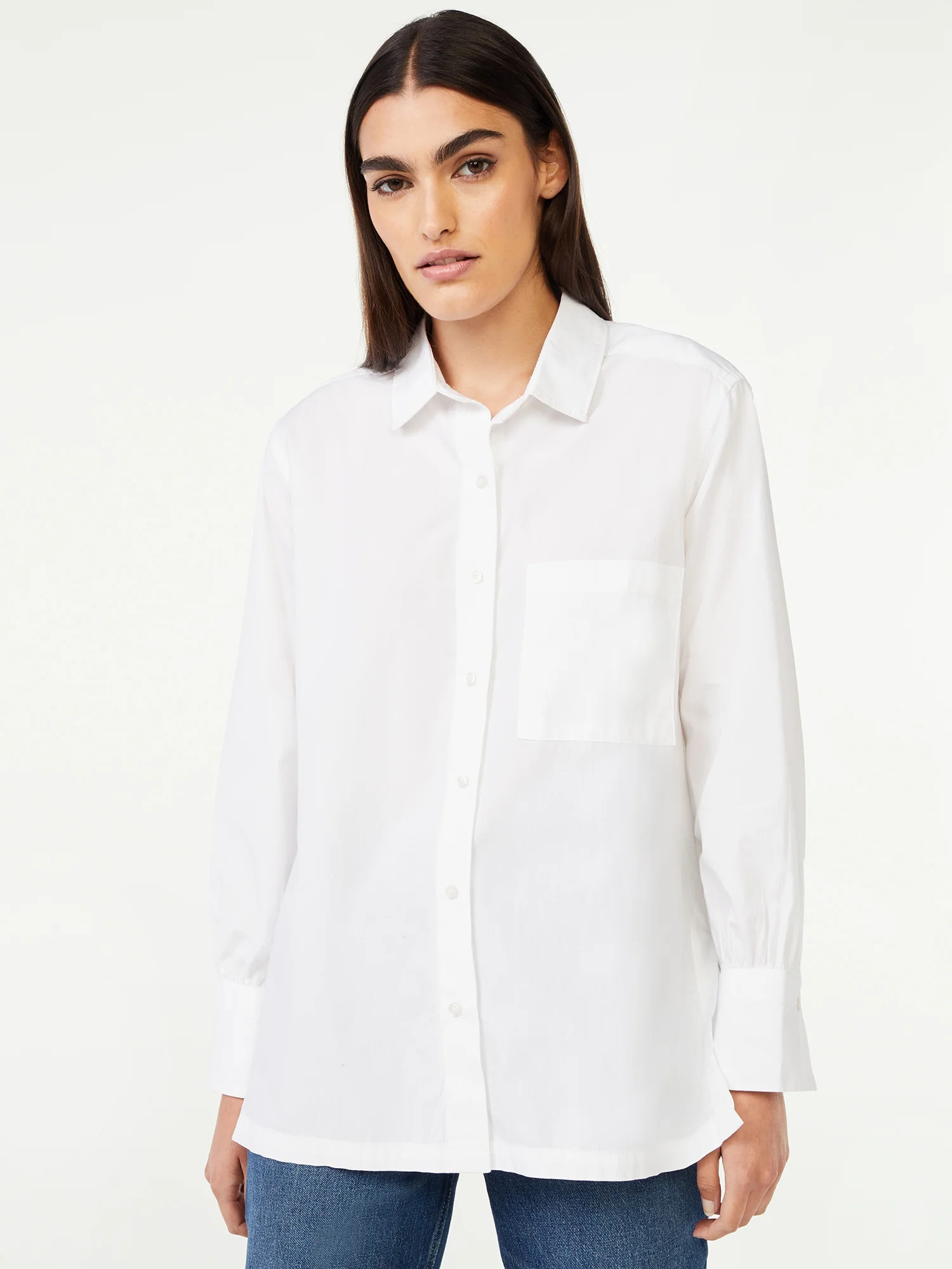 Free Assembly Women’s Button-Down Boxy Tunic Top | Walmart (US)