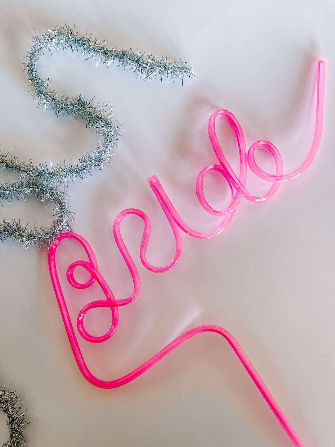 Hot Pink Bride Straw - Etsy | Etsy (US)