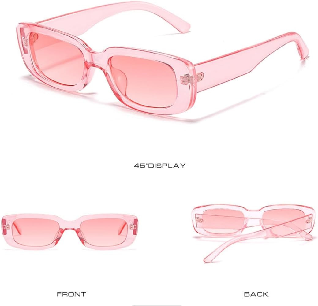 Amazon.com: IKANOO Retro Rectangle Sunglasses for Women Men Small Square Frame Trendy Y2K 90\u201... | Amazon (US)