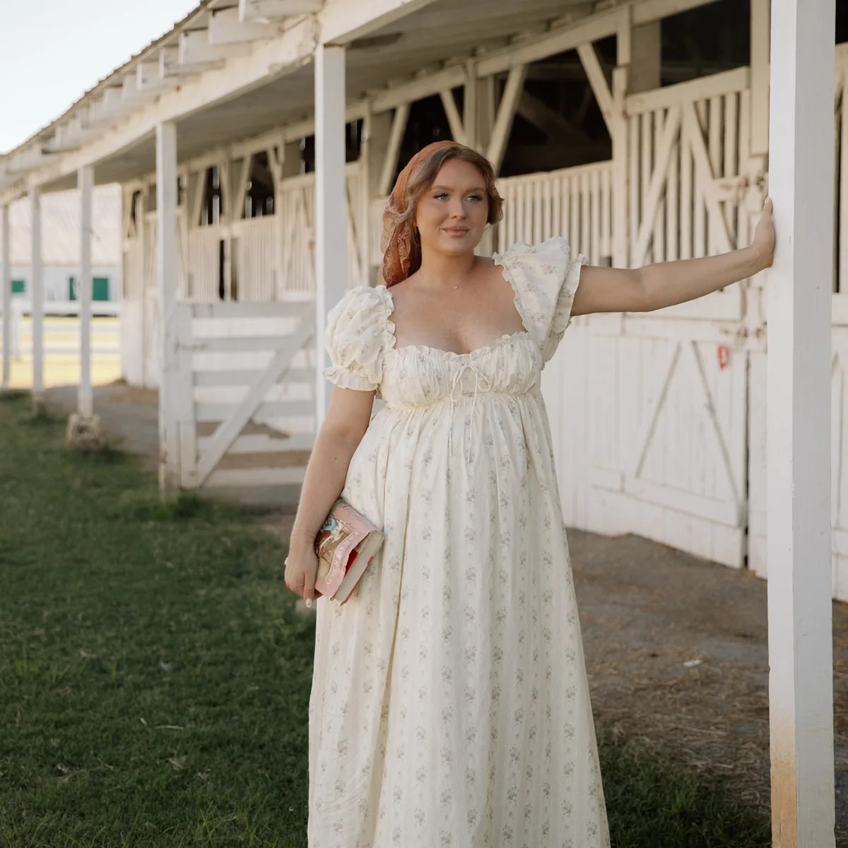Olivia Floral Maxi Dress in Cottage Ivory - Bump Friendly & Size Inclu | Worth Collective