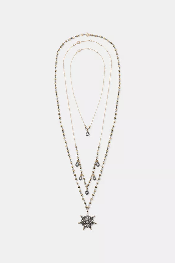 PACK OF 3 CRYSTAL STAR NECKLACES | Zara US