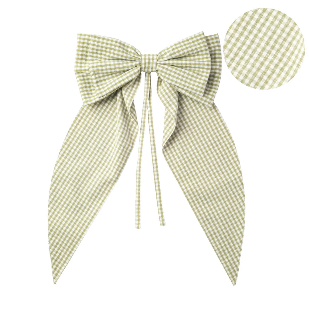 Gingham Check Oversized Bow | Cailini Coastal