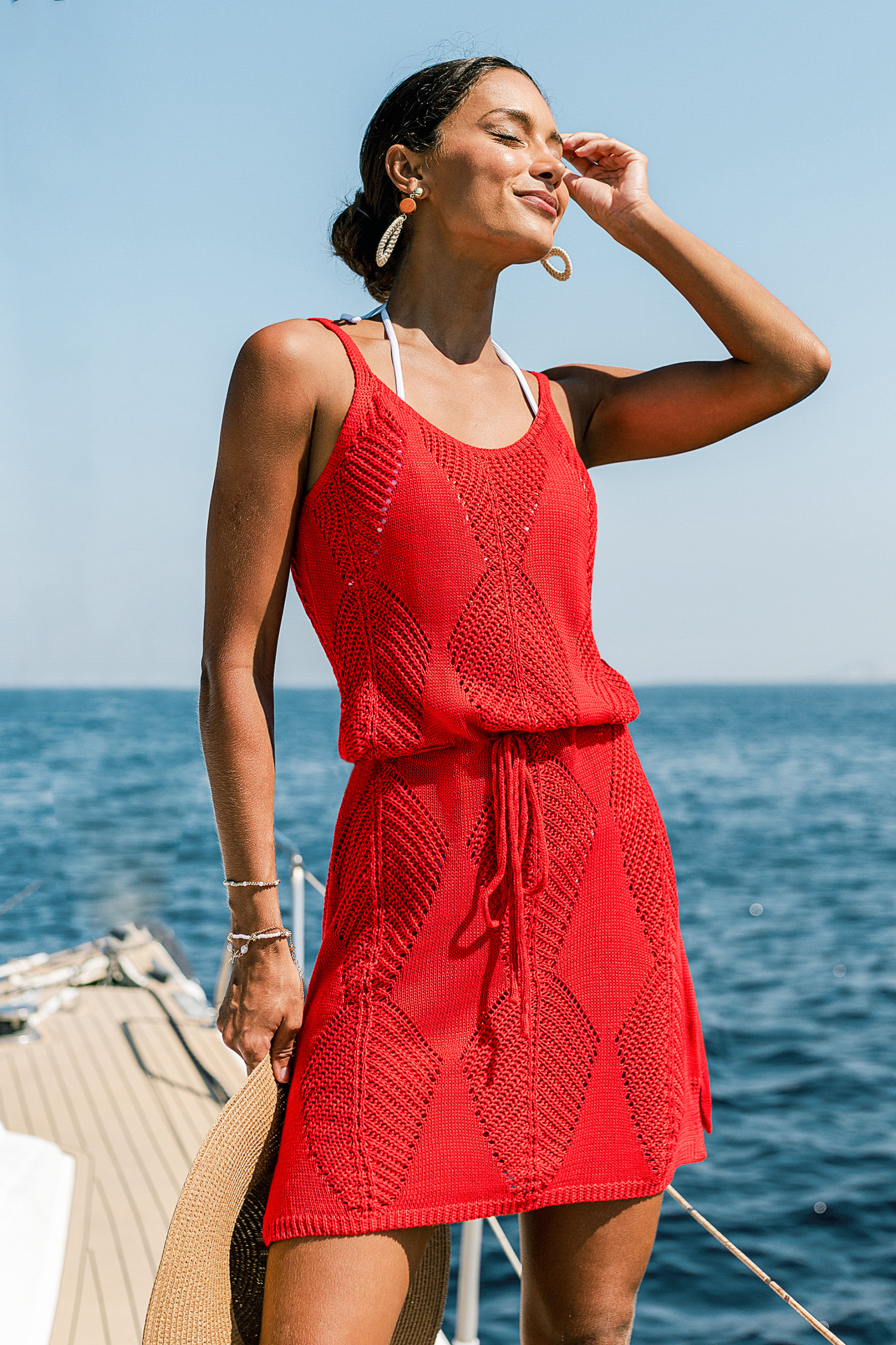 Poolside All Day Orange Cover-Up Mini Dress | Cupshe US