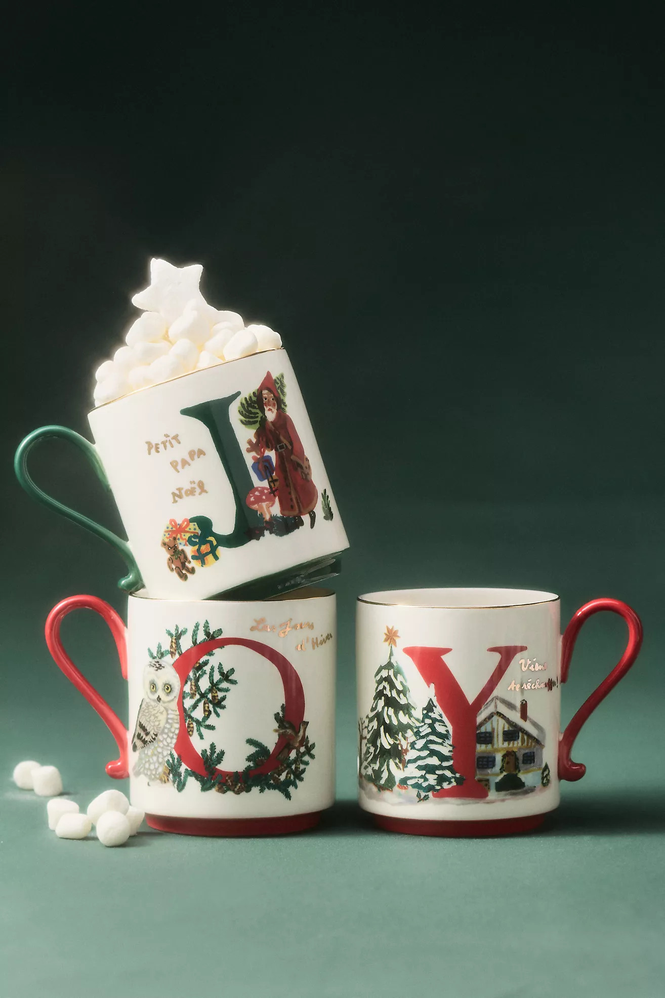 Nathalie Lete Stoneware Holiday Monogram Mug | Anthropologie (US)