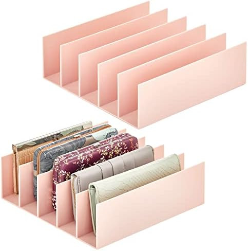 mDesign Plastic Purse Organizer for Bedroom Closet, Shelf Storage - Holds Woman's Purse, Hanging Bag | Amazon (US)