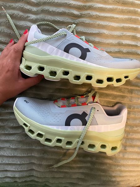 My favorite running shoes! Runs true to size (go with your normal running shoe size vs normal shoe size). 

On Cloud Cloudmonster 

#LTKfit #LTKshoecrush #LTKGiftGuide