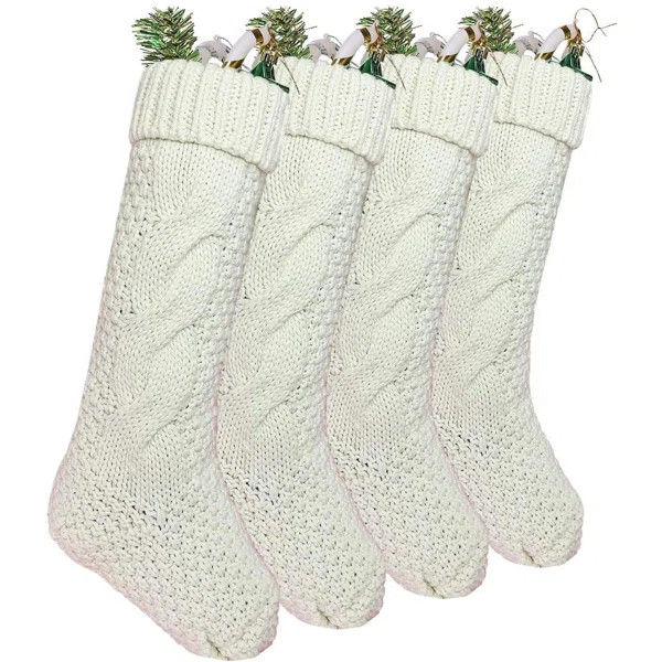 Knit Christmas Stockings ,Large Size Stocking Decorations For Holiday Decor, | Wayfair North America