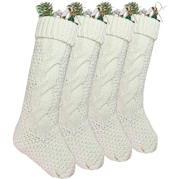Knit Christmas Stockings ,Large Size Stocking Decorations For Holiday Decor, | Wayfair North America