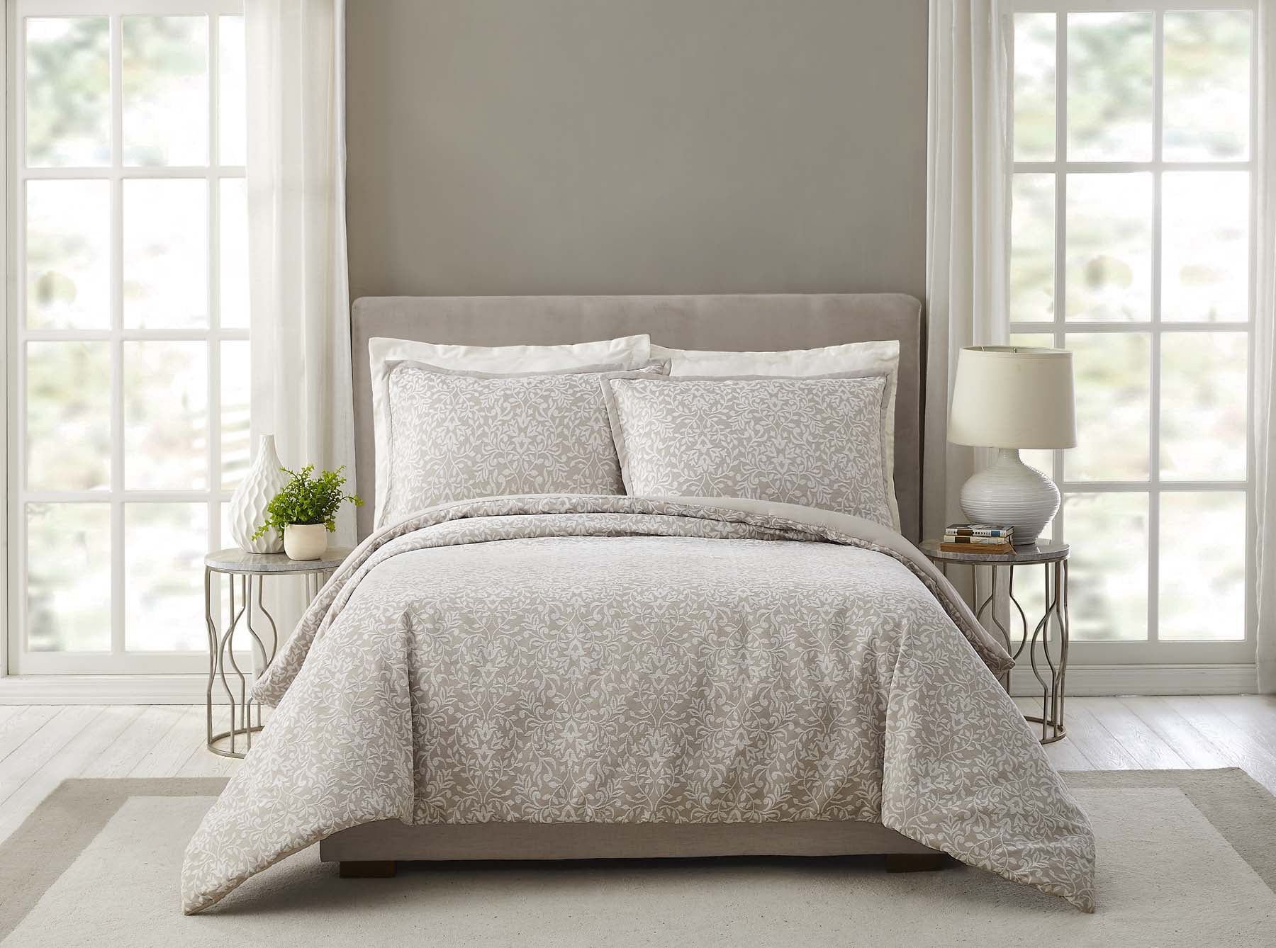 Better Homes & Gardens Chenille Jacquard 3-Piece Comforter Set, Full/Queen, Beige - Walmart.com | Walmart (US)