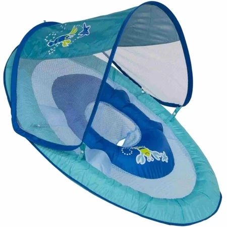 Swim Ways Baby Spring Float with Sun Canopy Blue & Green Lobster Design | Walmart (US)