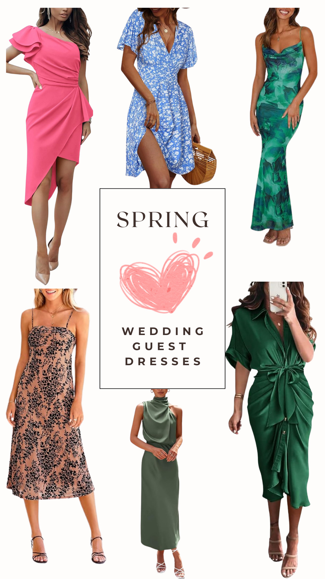 Spring wedding season is here! 🌸💐 Whether you're going for chic elegance, flirty florals, or bold and classy, these dresses are perfect for any wedding guest look! ✨ Shop my favorite spring wedding guest dresses now! 💕 #WeddingGuestStyle #SpringFashion #LTKSpring 

 #LTKSeasonal #LTKMidsize #LTKWedding