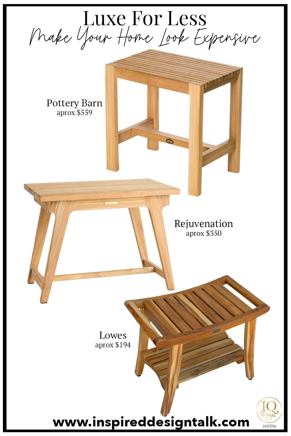 🪵 Teak Benches That Give Your Bathroom A Spa-Like Feel ✨

These designer inspired teak benches instantly make a bathroom feel more warm, elevated, and luxurious. I love using teak for that organic spa-inspired look because it adds natural texture and warmth to modern spaces. Shop these luxe-for-less teak bench finds to recreate the high-end designer look at home. Happy designing 💕
Blog designer inspired home decor  

 #LTKSeasonal #LTKOver40 #LTKHome