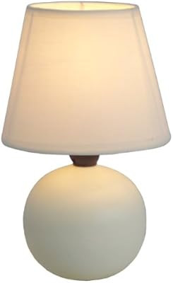Simple Designs LT2008-OFF Mini Ceramic Globe Table Lamp, Off White | Amazon (US)