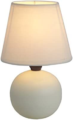 Simple Designs LT2008-OFF Mini Ceramic Globe Table Lamp, Off White | Amazon (US)