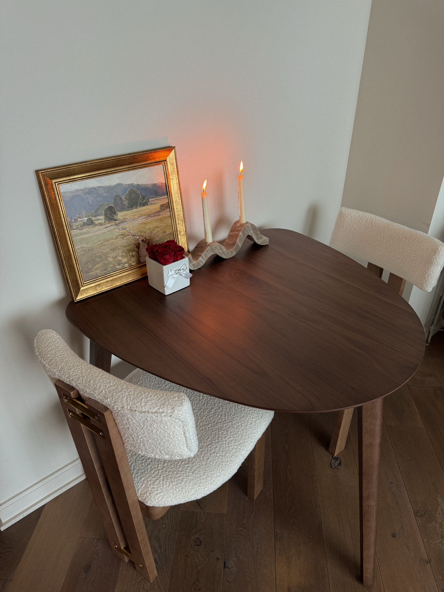 Gold frame, candles, Boucle chair, wood table 

#LTKHome #LTKFindsUnder50 #LTKGiftGuide