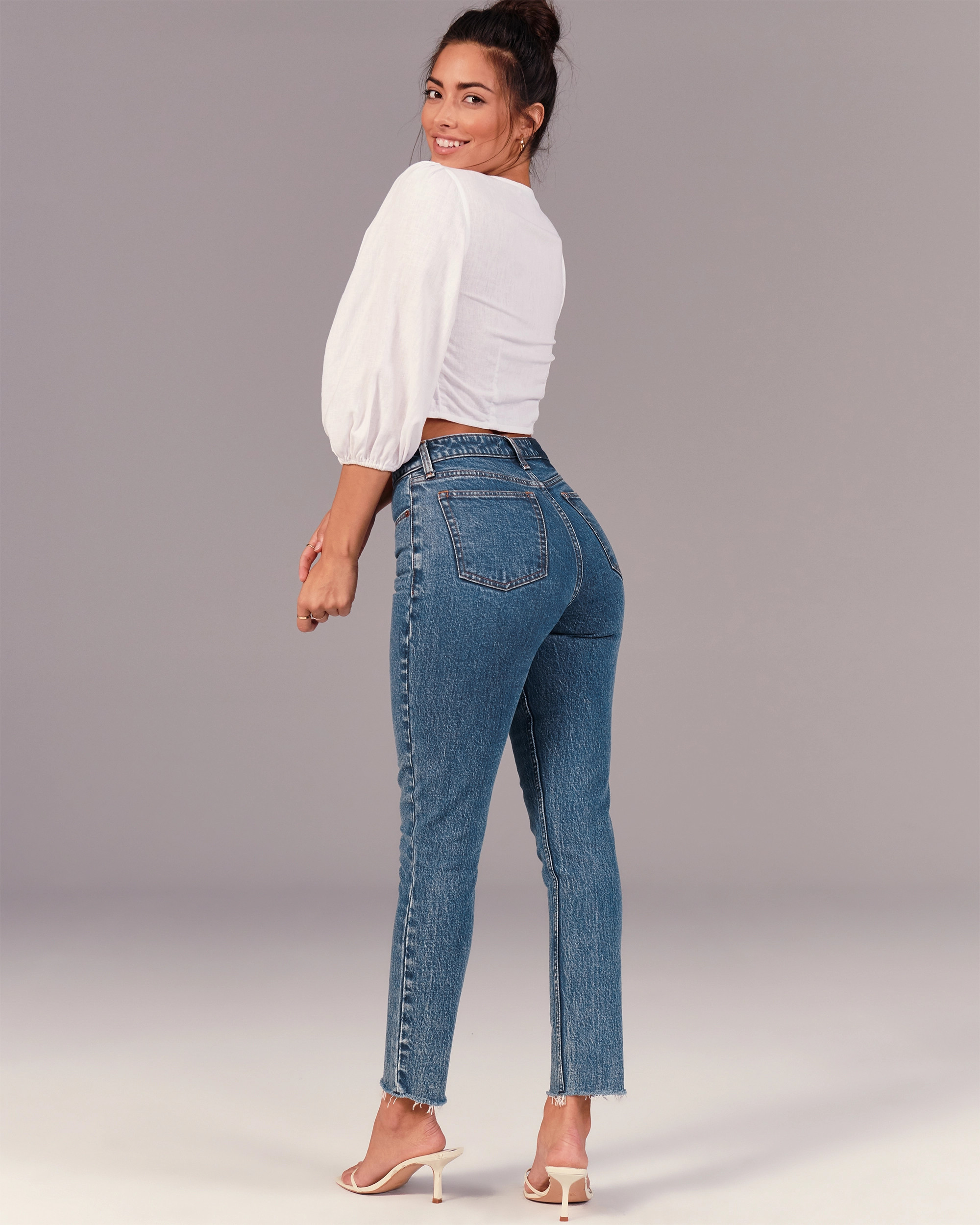 Curve Love High Rise Skinny Jeans | Abercrombie & Fitch (US)