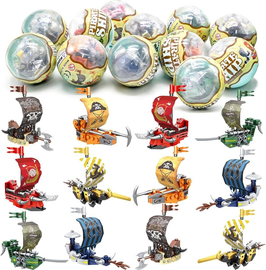 UMEELR 12 Pcs Prefilled Easter Eggs with Ship Building Blocks for Kids, Boys Girls Easter Party S... | Amazon (US)