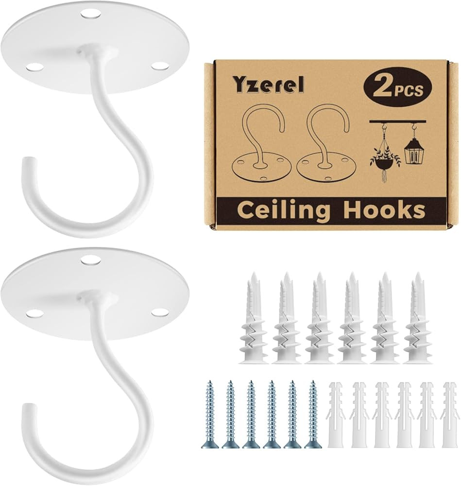 Yzerel Ceiling Hooks for Hanging Plants - Metal Plant Bracket Iron Wall Mount Lanterns Hangers fo... | Amazon (US)