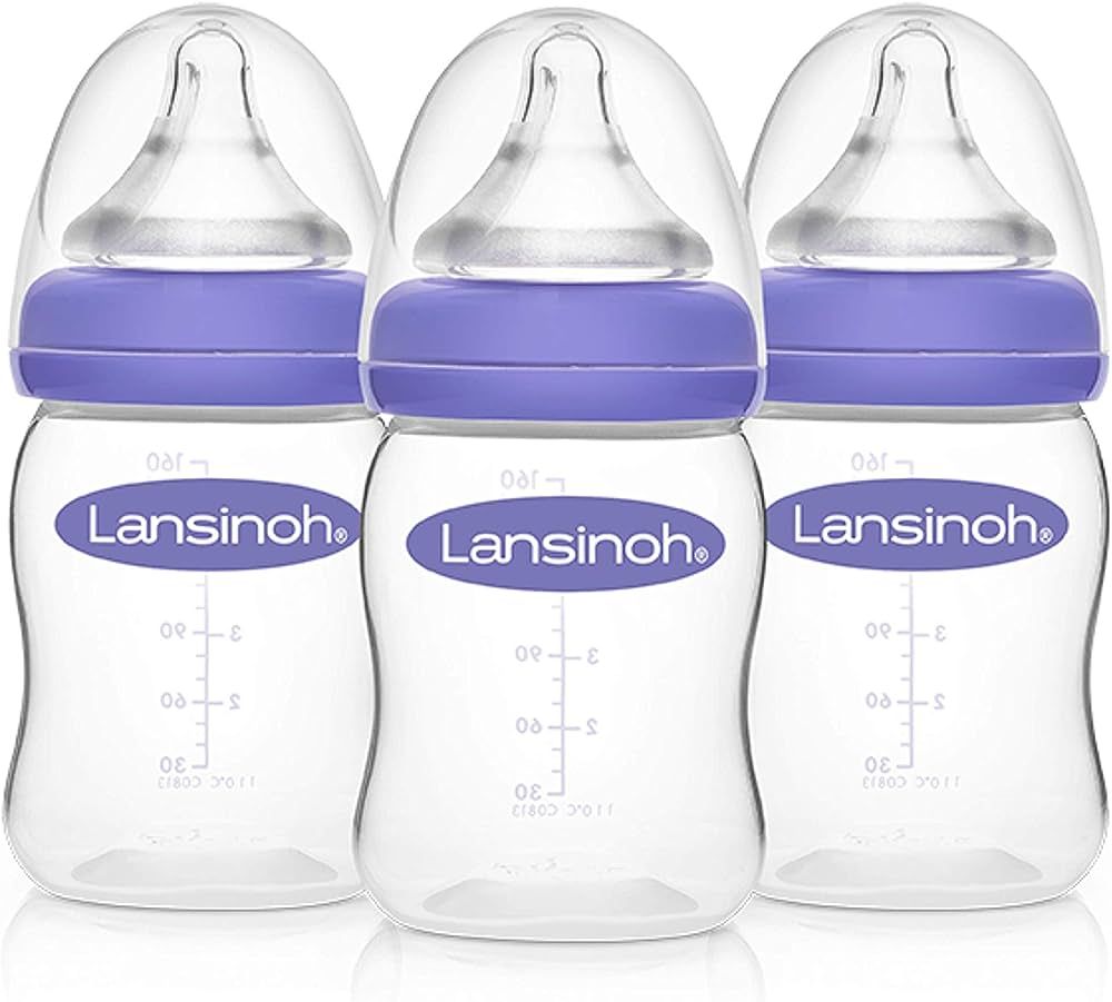 Lansinoh Baby Bottles for Breastfeeding Babies, 5 Ounces, 3 Count, Includes 3 Slow Flow Nipples (... | Amazon (US)