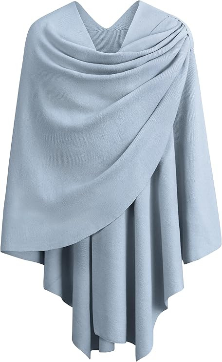 PULI Womens Large Cross Front Poncho Sweater Wrap Topper Knitted Elegant Shawls Cape for Fall Win... | Amazon (US)