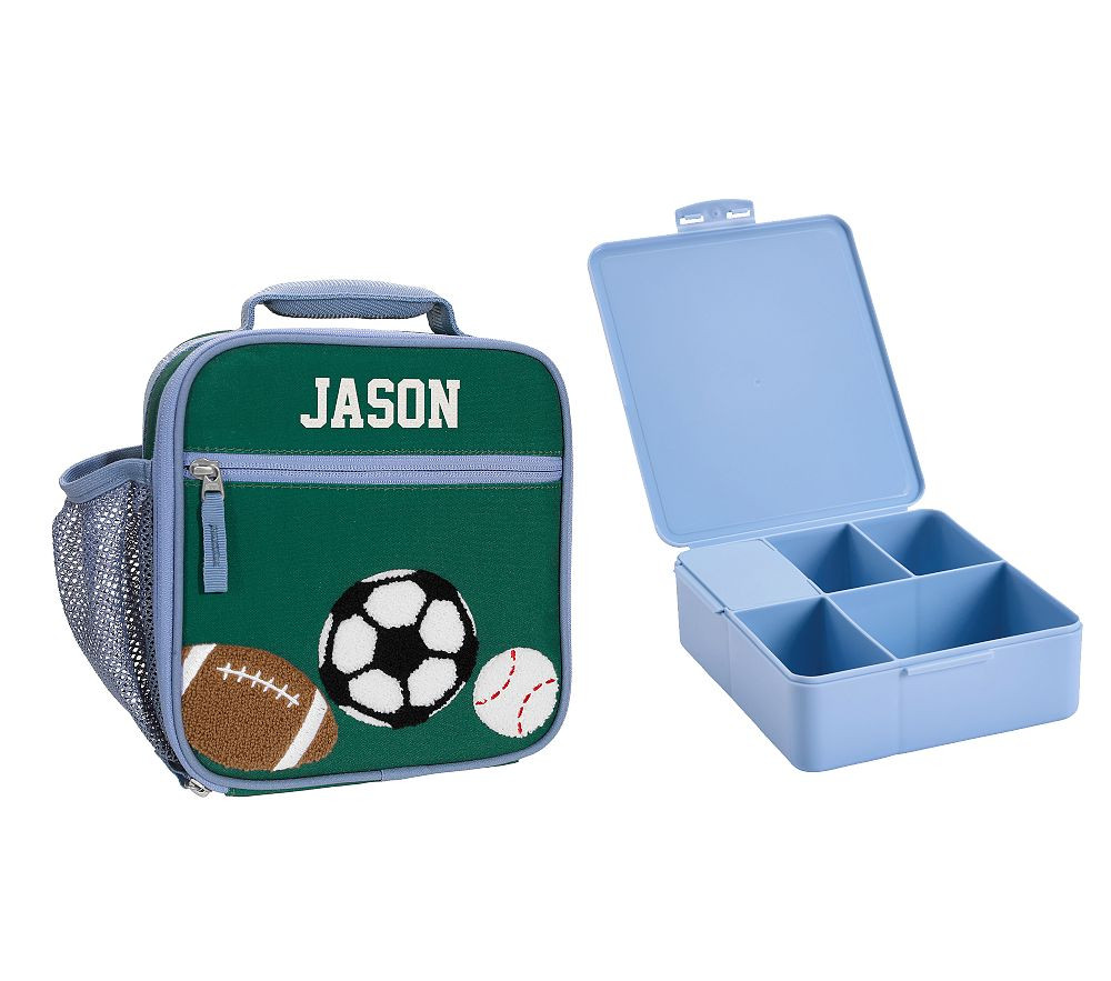 Mackenzie Green Sports Chenille Lunch & Bento Bundle, Set of 2 | Pottery Barn Kids