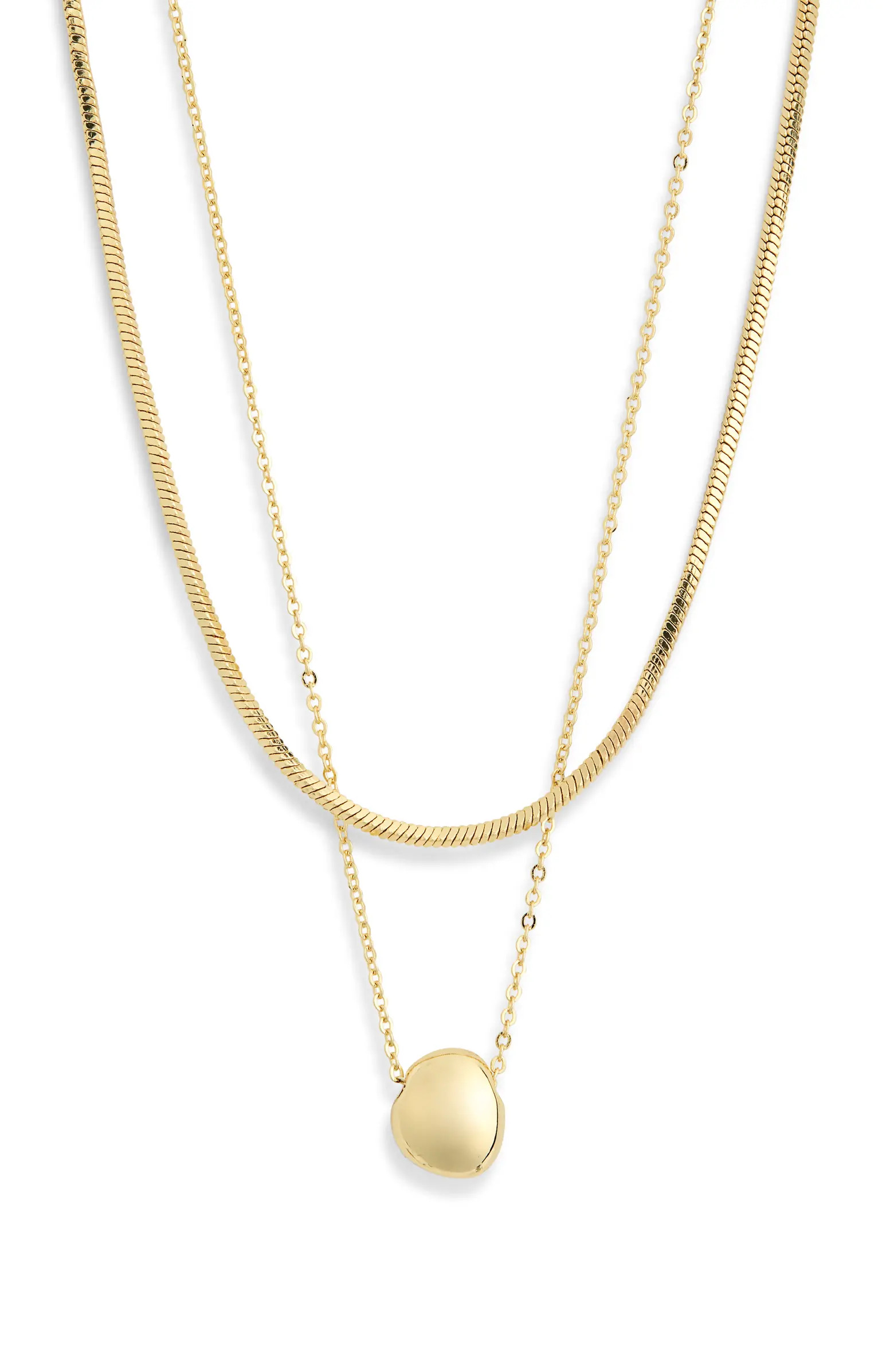 Set of 2 Demi Fine Chain Pendant Necklaces | Nordstrom Rack