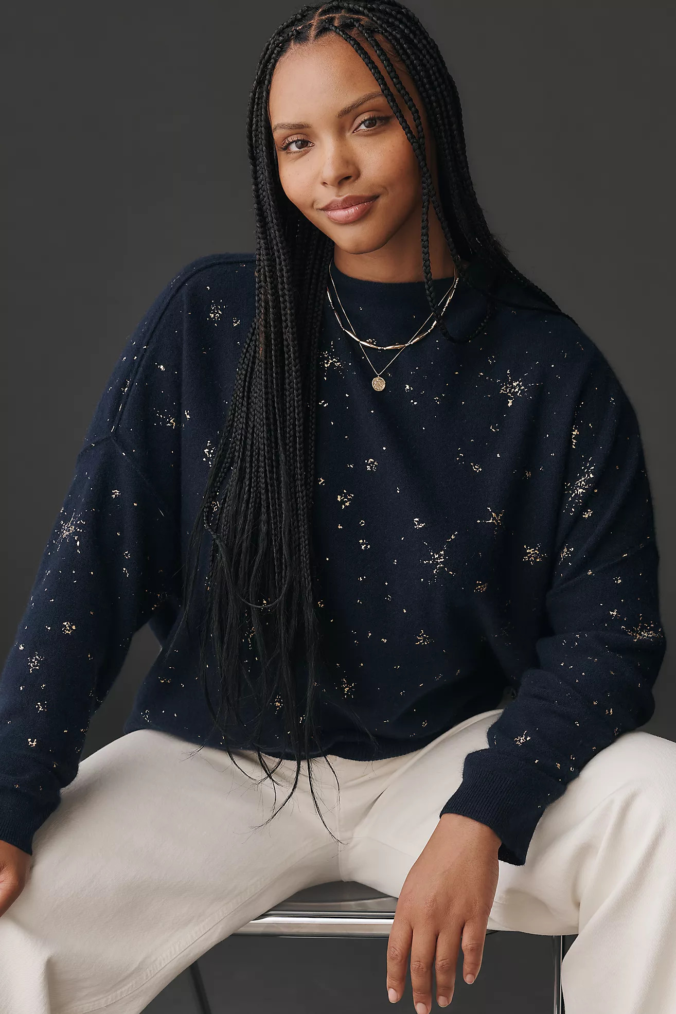 The Alani Cashmere Mock-Neck Sweater by Pilcro | Anthropologie (US)