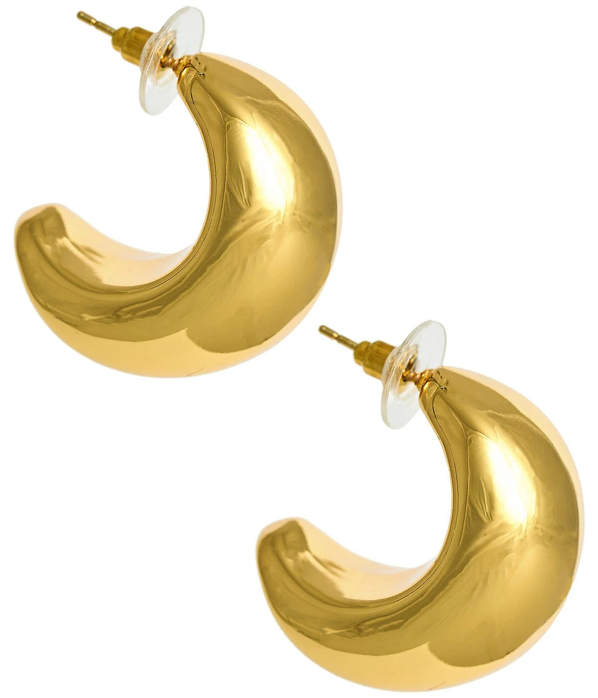 Goldie - Hollow Puffy 18k Gold Plated Hoop Earring - Meeghan Mullin Co | Lisi Lerch Inc