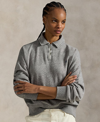 Polo Ralph Lauren Women's Lightweight Fleece Quarter-Zip Sweatshirt - Macy's | Macy's
