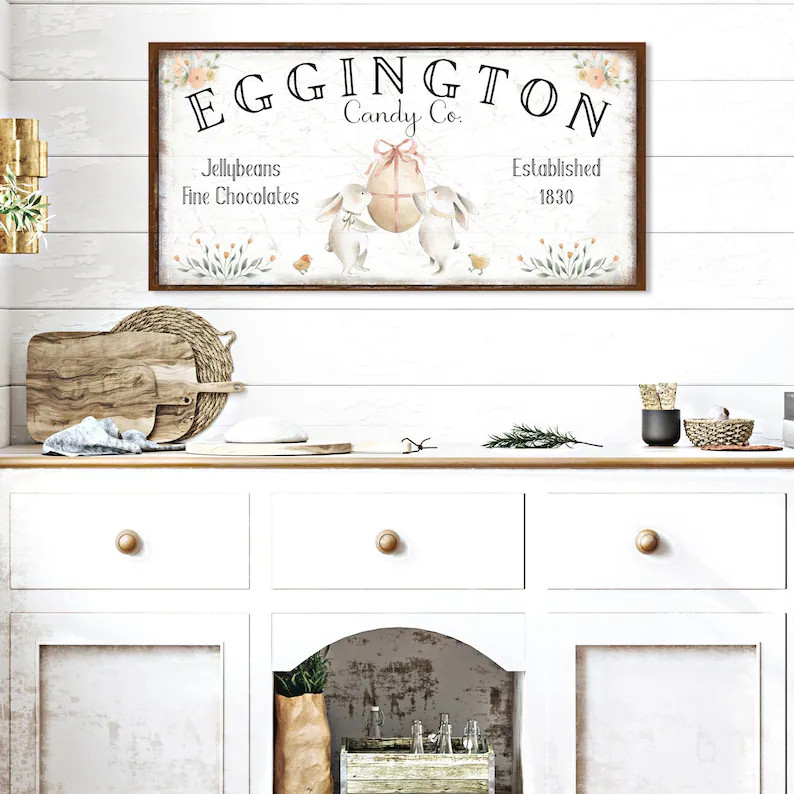 Eggington Candy Company Easter Decor Spring Wall Art Large | Etsy | Etsy (US)