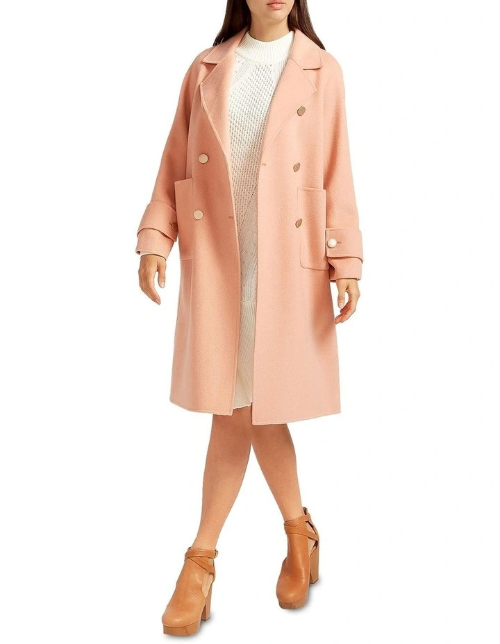 Rumour Has It Oversized Wool Blend Coat in Pink | Myer