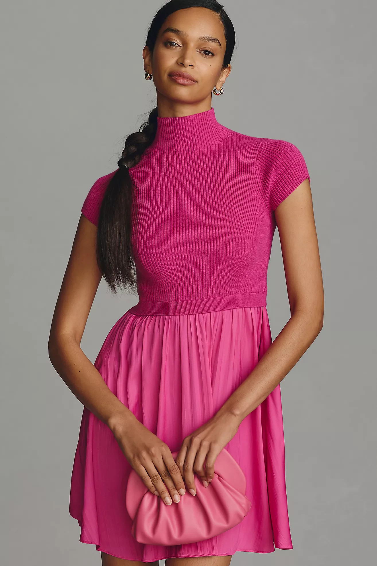 The Thea Short-Sleeve Twofer Sweater Mini Dress | Anthropologie (US)