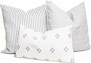 GRATEFUL GOOSE Modern Decorative Throw Pillow Covers Combination Set of 3 (1) 12”x20”, (1) 20... | Amazon (US)