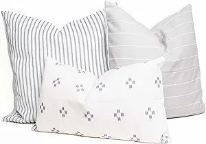 GRATEFUL GOOSE Modern Decorative Throw Pillow Covers Combination Set of 3 (1) 12”x20”, (1) 20... | Amazon (US)