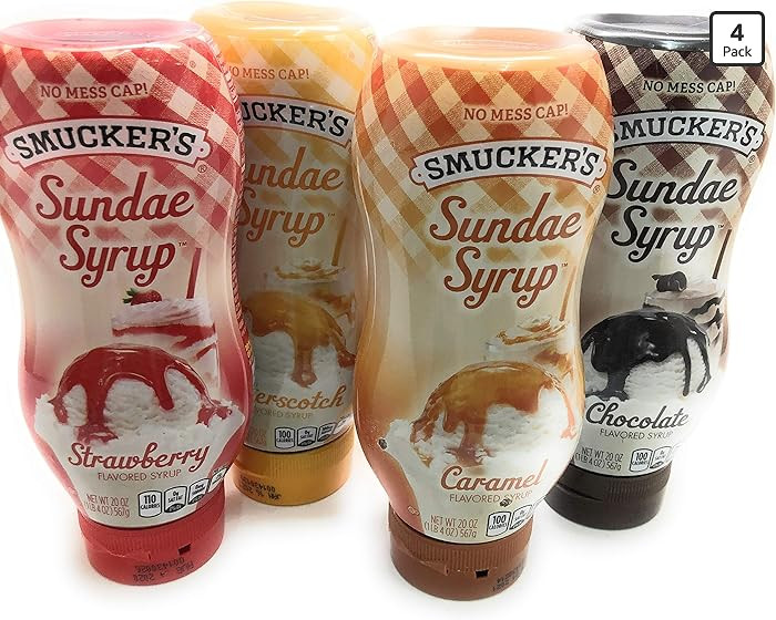 Smuckers Sundae Syrup Chocolate, Caramel, Butterscotch, and Strawberry (Variety Pack of 4) | Amazon (US)