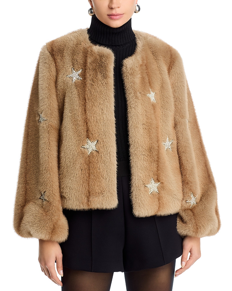 Cinq a Sept Mixed Star Faux Fur Jacket | Bloomingdale's (US)