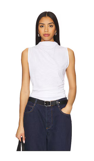 Sleeveless Draped Top in White | Revolve Clothing (Global)
