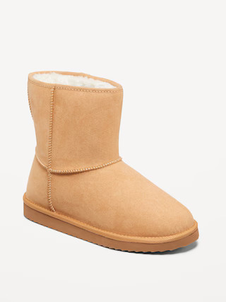 Shiny Faux-Suede Faux-Fur Lined Boots for Girls | Old Navy (US)