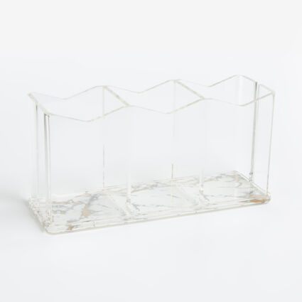 Clear Perspex Marble Desk Organiser 10x20m | TK Maxx