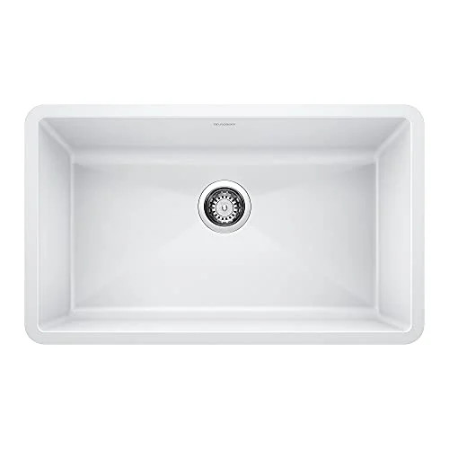Blanco America 440150 Precis Super Undermount Composite Single Bowl Kitchen Sink in White | Unbeatable Sale