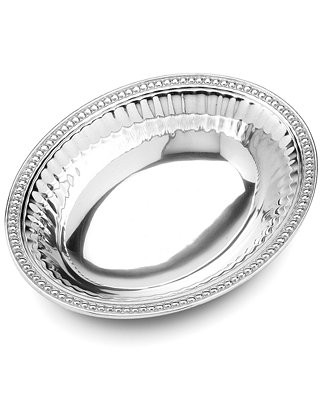 "Flutes and Pearls" Medium Oval Bowl, 2 Qt. | Macy's