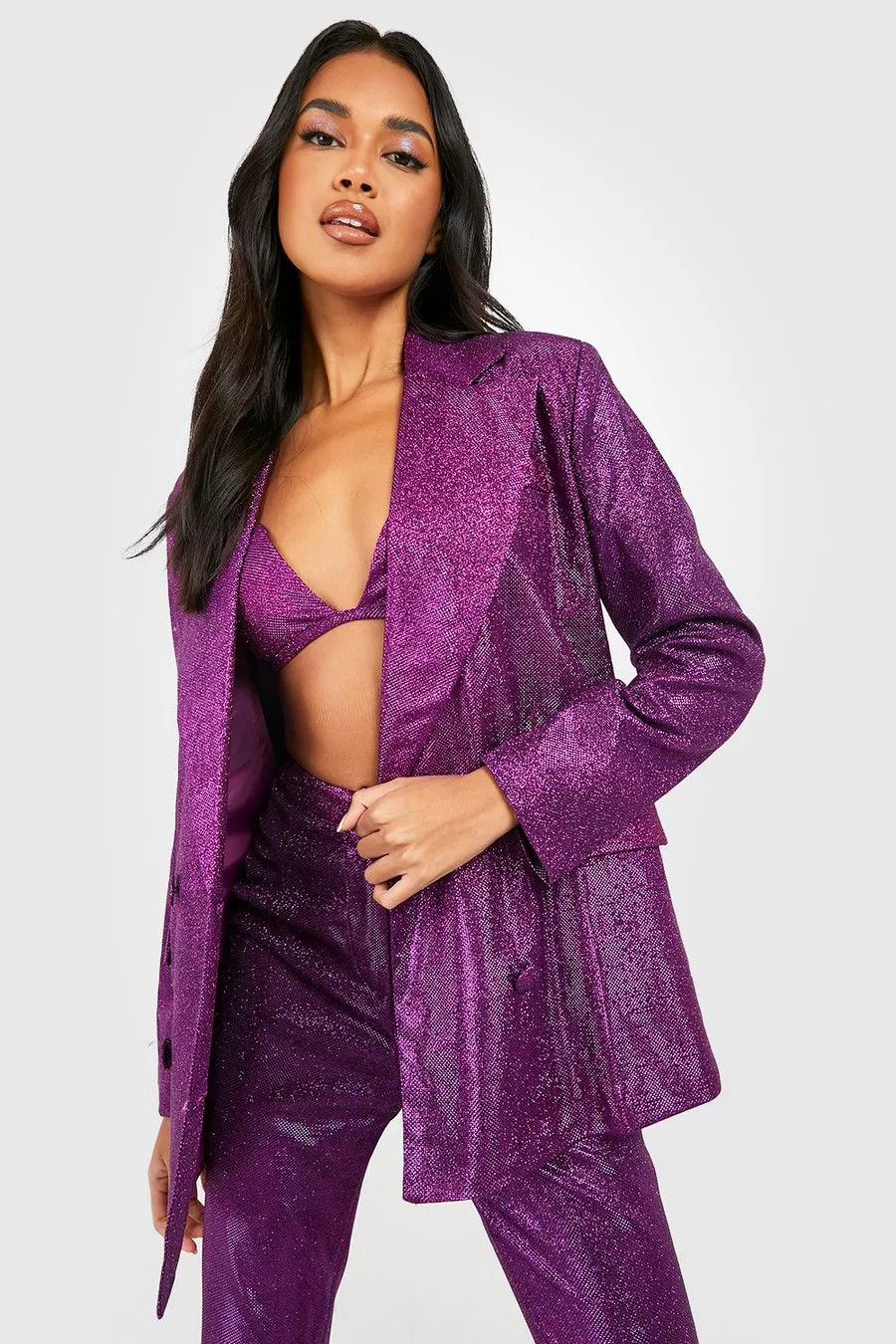 Glitter Oversized Tailored Blazer | Boohoo.com (US & CA)