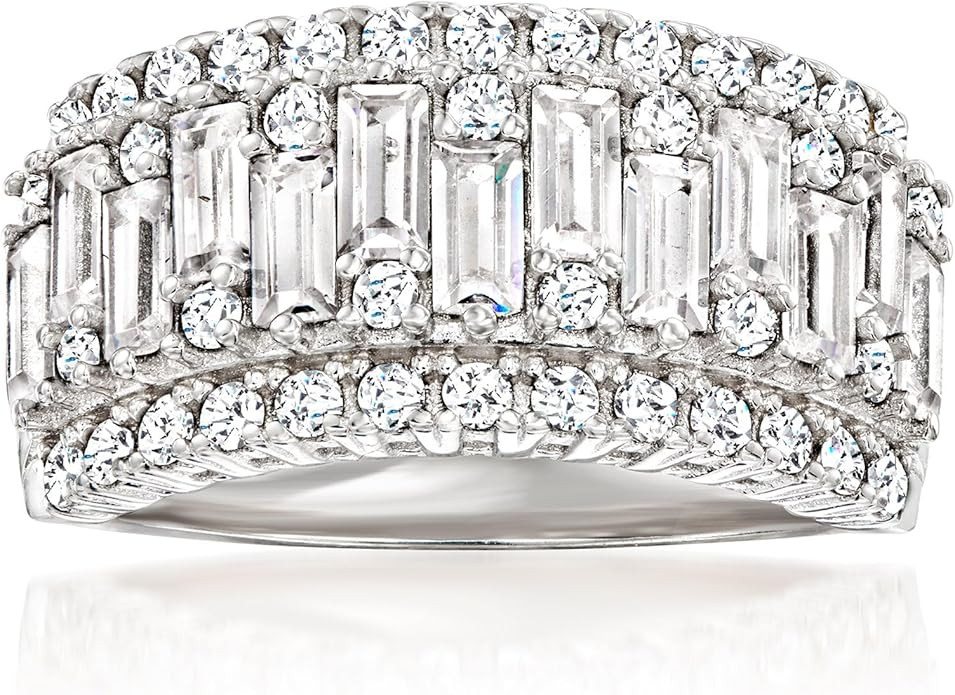 Ross-Simons 2.40 ct. t.w. Baguette and Round CZ Ring in Sterling Silver | Amazon (US)