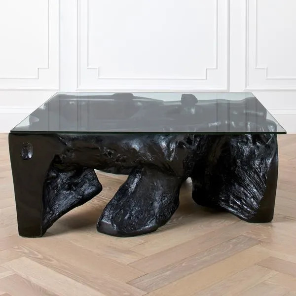 Sequoia Coffee Table | Black | Coffee Tables | Z Gallerie | 44"W x 44"D x 17"H | Cast resin and fiberglass | Z Gallerie