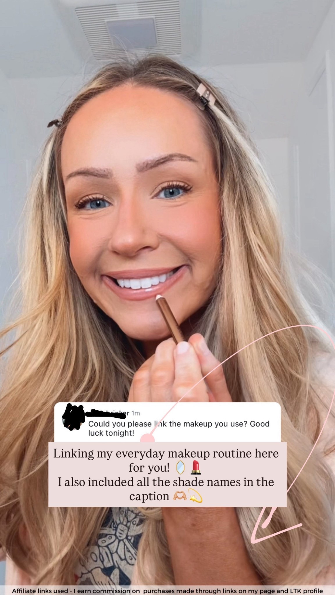 My everyday makeup routine! Shade names below!⬇️💫
-Foundation - BD31
-Concealer - 11C Fair
-Face powder - 20
-Bronzer - Eclat Soleil 03
-Blush - Soft Launch
-Eyebrow pencil - 3 Warm Light Brown
-Eyeshadow Pallete - Warm Nude
-Mascara - Before Dawn
-Highlighter - I mix Strobe White and Blush Pink together
-Lipliner - Pillow Talk
-Lipstick - Angel
-Lipgloss - Rosebud



#LTKBeauty