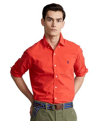 Polo Ralph Lauren Classic Fit Garment-Dyed Oxford Shirt	 & Reviews - Casual Button-Down Shirts - ... | Macys (US)