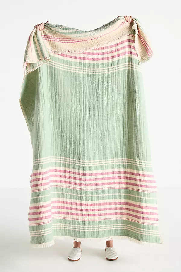 Jolene Cotton Wool Woven Throw Blanket | Anthropologie (US)